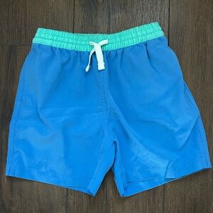 Chubbies Blue Swim Shorts with Green Waistband Print When Wet